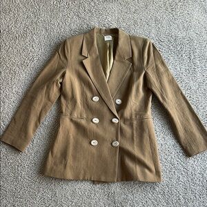 Classic Tan Double-Breasted Women's Blazer by St. Agni